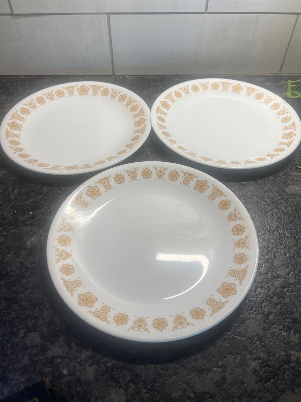 Vintage Retired Corelle Butterfly Gold Salad Plates 8.5”. Excellent condition